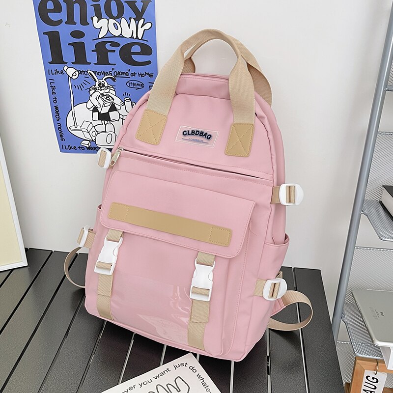 Back to school  Fashion Kawaii Girls Bookbag for Teens Schoolbag High School Black Boy Backpack Women Mochila Cute Travel Bag Rucksack