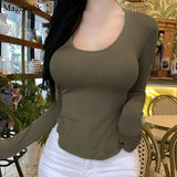 Graduation Gifts   Autumn Long Sleeve Tshirt Women 2022 Fashion Slim White Woman Tshirts Tops High Elasticity Thin Skinny Tee Shirt Blusas 16075