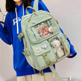 Wenkouban 2022Cute Women Backpacks Waterproof Multi-Pocket Nylon School Backpack For Student Female Girls Kawaii Laptop Book Pack Mochilas