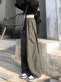 Wenkouban Harajuku Green Cargo Pants Women Oversize Korean Streetwear Wide Leg Black Trousers Female Hip Hop Jogging Sweatpants