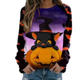 Wenkouban Halloween Hoodies Womens Halloween Pumpkin Skull Long Sleeve Sweatshirt Lightweight Casual Pullover Top Halloween Sweatshirts Moletom Feminino