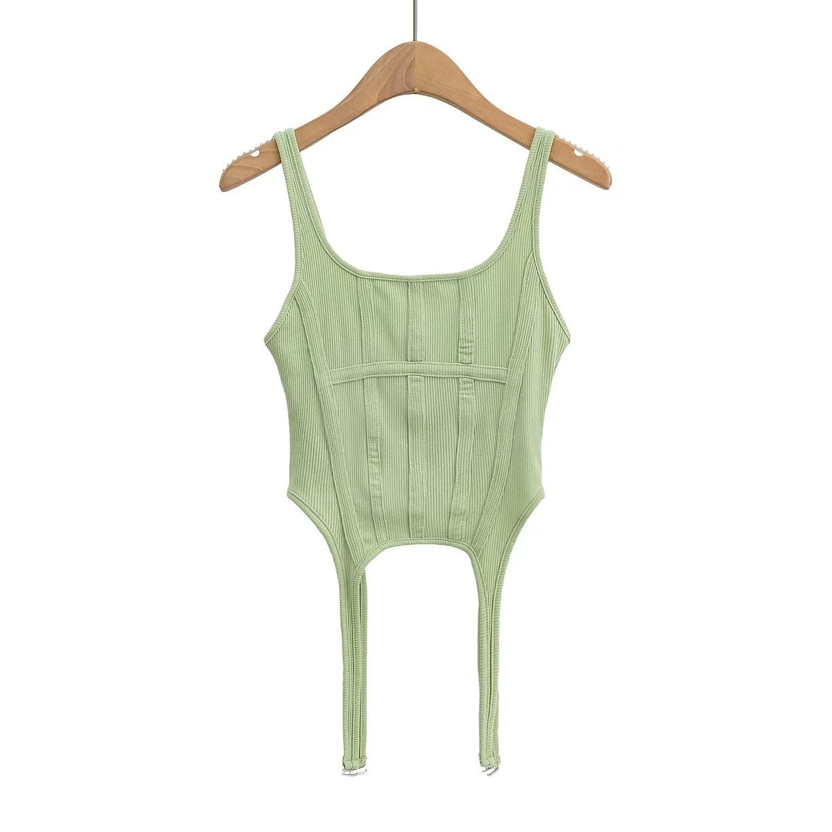 Wenkouban Fishbone Thread Safari Style Vest Irregular Hook Bottomed Shirt For Women Square Neck Sexy Sleeveless Sort Tops