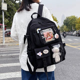 Wenkouban Cute Women Backpacks Waterproof Multi-Pocket Nylon School Backpack for Student Female Girls Kawaii Laptop Book Pack Mochilas