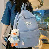 Wenkouban Female Waterproof White Laptop College Backpack Girl Travel Book Backpack Fashion Lady Student Bag Cute Women Trendy School Bags