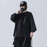 Wenkouban Back To School T-Shirt Punk Gothic Cardigan Goth Clothes Summer Short Sleeve T-Shirts Coat Japanese Style Streetwear Hip Hop