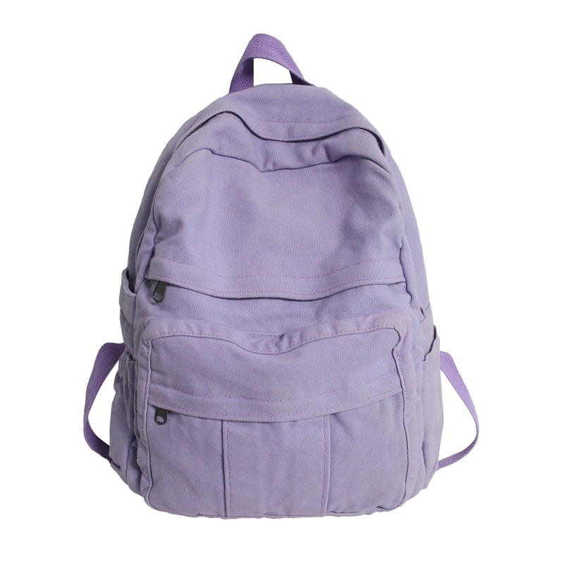 BACK TO SCHOOL   Solid Bookbag Backpack Cool Female College Schoolbag Rucksack Fashion Girls Student Trendy Travel Bag Kawaii Mochila