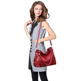 Wenkouban  Women Leather Handbags Women Messenger Bags Female Crossbody Bags Ladies Designer Shoulder Bag Top-handle Bag Vintage Retro Tote
