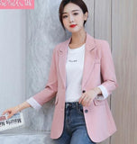 Wenkouban Peonfly New 2022 Autumn Fashion Blazer Jacket Women Casual Korean Pockets Long Sleeve Coat Office Ladies Solid Loose Blazer
