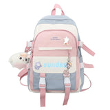 Back to school  Fashion Cute Teens Bookbag Nylon Waterproof Women Backpack Travel Mochila Kawaii Schoolbag for Girls Set Bag Rucksack