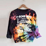 Wenkouban Halloween Hoodies Tie-Dye Print Hoodie Women Letter Sweatshirt Harajuku Long Sleeve Top Halloween Fashion Streetwear Oversized Hoodies Pullovers