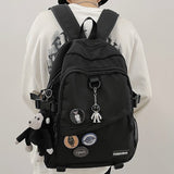 Wenkouban Cool Trendy Ladies Male Badge Bag Men Women Travel Net School Backpack Girl Boy Mesh Student Backpack Female College Bag Fashion