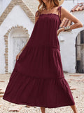 Wenkouban Summer Long Dress Women Spaghetti Strap Sleeveless Loose Maxi Dress Beach Holiday Sundress Vestidos