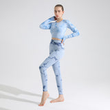 Wenkouban 2022 New Tie Dyeing Seamless High Waist Hip Lift Yoga Pants Gym Running Workout Soft  Bra Crop Long Sleeve Yoga Sportswear