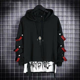 Wenkouban Back To School  Autumn Men's Hoodie Sweatshirt Casual Black Hoodies Tops Hip Hop Harajuku Patchwork Japanese Streetwear Men