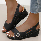 Wenkouban Women Sandals Summer 2023 Heels Sandalias Mujer Elegant Wedges Shoes For Women Summer Footwear Woman Heeled Shoes Wedge Heel