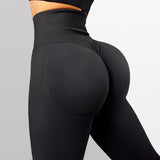 Wenkouban Halloween Costume Seamless Knitted Fitness Gym Pants Women's High Waist Yoga Pants Hips Tight Peach Buttocks High Waist Nude Leggings