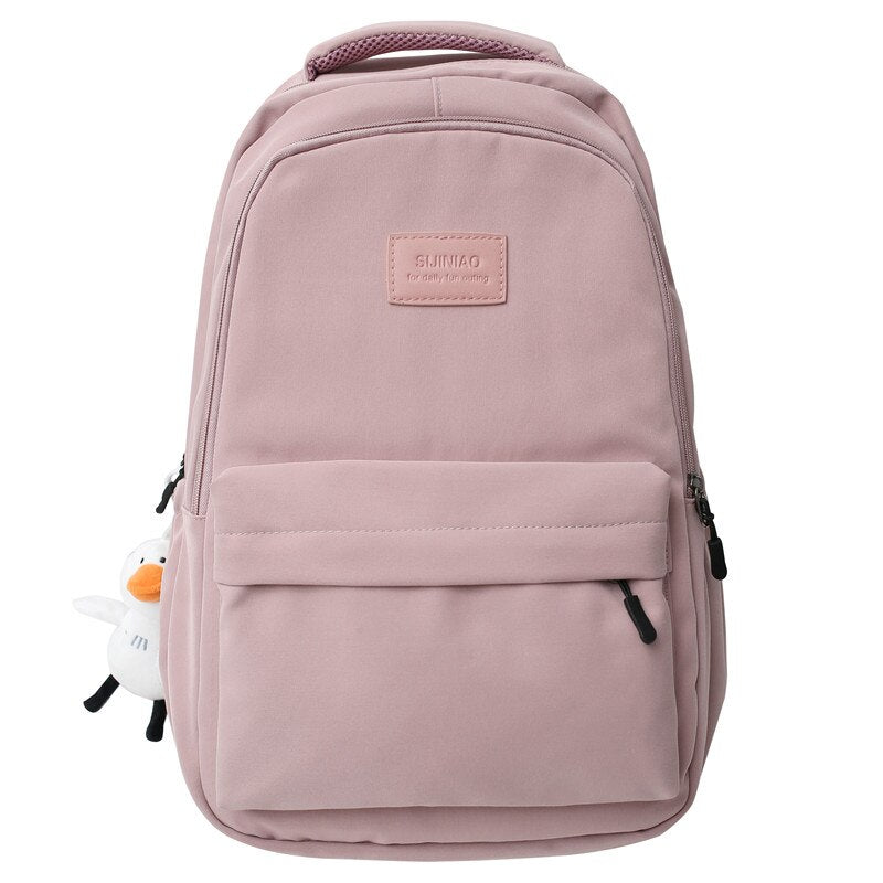 BACK TO SCHOOL   Womens Fashion Backpack Cute Nylon Lady Mochila School Bag for Teenager Girls Kawaii Waterproof Travel Rucksack Black