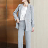 Graduation gift Women's Spring Autumn Elegant Blazer Pant Suits Office Ladies Casual Business 2 Piece Set Female Fashion Workwear Trousers Suit