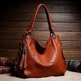 Wenkouban  Women Leather Handbags Women Messenger Bags Female Crossbody Bags Ladies Designer Shoulder Bag Top-handle Bag Vintage Retro Tote