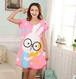 Wenkouban Cartoon Nightdress Women's Summer New Short-Sleeved Nightdress Pregnant Pajamas Women Sleepwear Sexy Nightgown