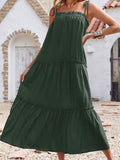 Wenkouban Summer Long Dress Women Spaghetti Strap Sleeveless Loose Maxi Dress Beach Holiday Sundress Vestidos
