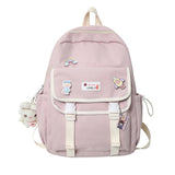 Wenkouban Trendy Girl Cute Pink Travel Book Backpack Women Nylon School Bag Lady Kawaii College Backpack Fashion Female Laptop Student Bag