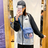 Wenkouban  Japanese Harajuku Itabag For Teenage Girls Transparent Bag Crossbody Bags For Women Purses and Handbags Small Ita Bag Canvas Bag