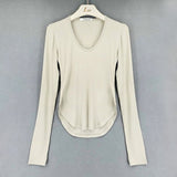 Graduation Gifts   Autumn Long Sleeve Tshirt Women 2022 Fashion Slim White Woman Tshirts Tops High Elasticity Thin Skinny Tee Shirt Blusas 16075