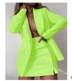 Wenkouban 2023 New Fashion 2 Piece Set Women Streetwear Candy Colour Basic Blazer Sets Coat + Shorts Slim Suit Jacket