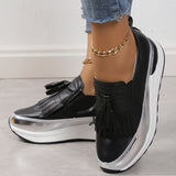 Wenkouban - Black Casual Sportswear Patchwork Contrast Round Comfortable Out Door Shoes
