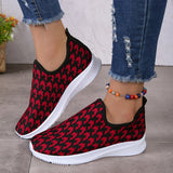 Wenkouban - Red Casual Patchwork Round Comfortable Shoes