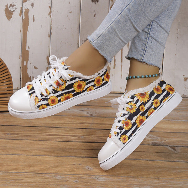 Wenkouban - Halloween Yellow Casual Daily Patchwork Printing Round Comfortable Shoes