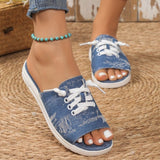 Wenkouban - Deep Blue Casual Patchwork Round Comfortable Shoes